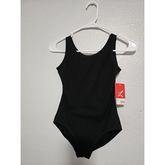 Capezio Other - Capezio Girls Classic High Neck Tank Leotard W Ballet Legline Black Size Large
